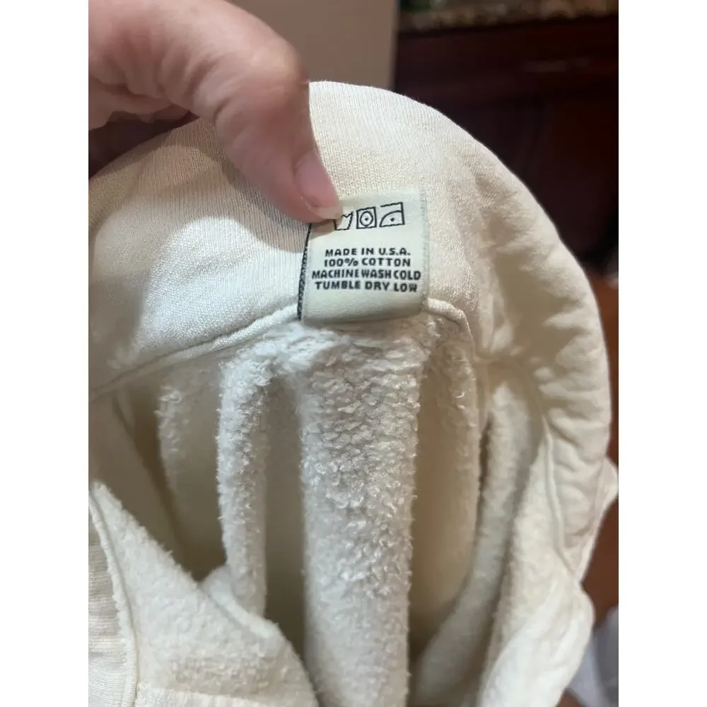 Sporty & Rich Polo Collar Sweatshirt Size S | Cream Made in USA - Picture 4 of 4